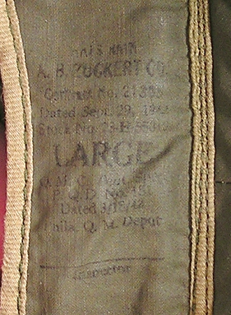 Quartermaster label detail.