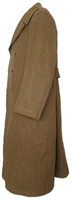 32 Ounce Roll Collar Olive Drab Melton Wool Overcoat Spec. 164 Side View