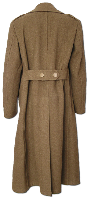 32 Ounce Roll Collar Olive Drab Melton Wool Overcoat Spec. 164 Back View