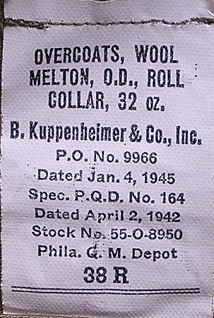 Quatermaster label detail.