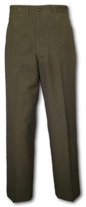 Special 18 oz. Olive Drab 33 Serge Wool Field Trousers Spec. 353B front view