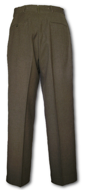 Vintage Men's Wool Serge Uniform Pants 36 Unhemmed Dark Gray Union Made ILGWU 
