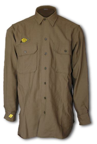 Special Coat Style Olive Drab Flannel Shirt Spec. 473 front view