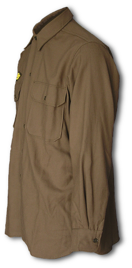 Special Coat Style Olive Drab Flannel Shirt Spec. 473 Side View