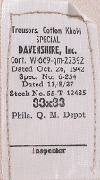 Quartermaster label detail