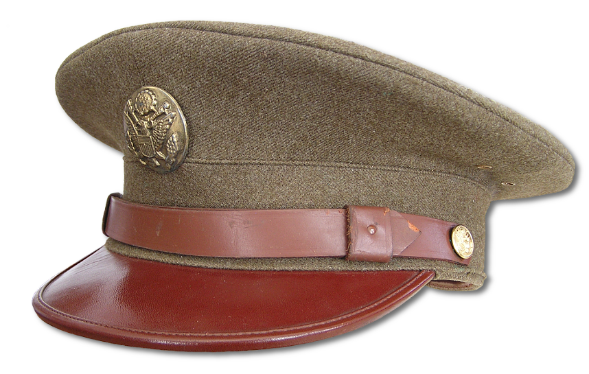 Enlisted Man's Olive-Drab Serge Wool Service Cap, specification QMC 8-5E.