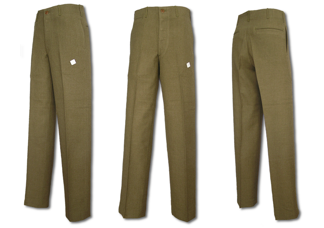 Olive-Drab Light Shade Serge Wool Trousers, Spec. No. 8-83B