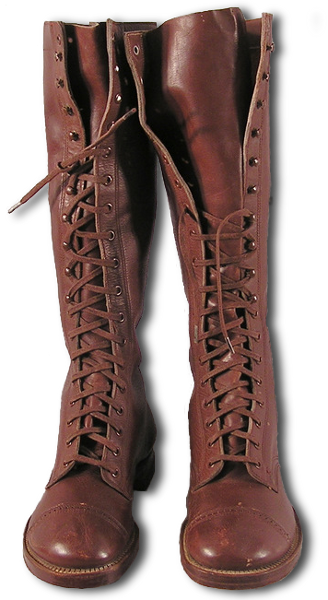 Enlisted Men's Laced Leather Boots Front View