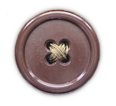 A flat, plastic, American style button used on the exposed areas of the wool jacket shown below. These were located on the shoulder loops, waistband, and cuffs so that Americans could be distinguished from Commonwealth troops. This type of button was approximately 19 mm across. A flat, plastic, American style button used on the exposed areas of the wool jacket shown below. These were located on the shoulder loops, waistband, and cuffs so that Americans could be distinguished from Commonwealth troops. This type of button was approximately 19 mm across.