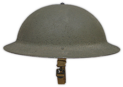 Model M‐1917‐A1 steel helmet. This was an improved version of WW1 M‐1917 helmet that featured a new liner design that provided better stability on the head and could be easily replaced if necessary. It also had an improved web chinstrap with brass J hook and buckle. This helmet was standard issue from 1936 through 1941 when it was gradually replaced by the M‐1 helmet and liner assembly. After the introduction of the M‐1 model, the M‐1917‐A1 remained in use in a limited role in the continental US through 1943. Model M‐1917‐A1 steel helmet. This was an improved version of WW1 M‐1917 helmet that featured a new liner design that provided better stability on the head and could be easily replaced if necessary. It also had an improved web chinstrap with brass J hook and buckle. This helmet was standard issue from 1936 through 1941 when it was gradually replaced by the M‐1 helmet and liner assembly. After the introduction of the M‐1 model, the M‐1917‐A1 remained in use in a limited role in the continental US through 1943.