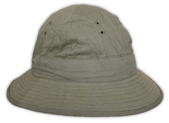 A revised herringbone twill hat was approved in the fall of 1941.  The hat was improved by increasing the number of ventilation eyelets from four to eight.  Each of the four segments of the crown now had two eyelets instead of one.