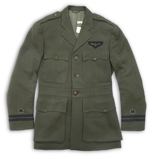 Front view of Navy officer's aviation winter working coat.