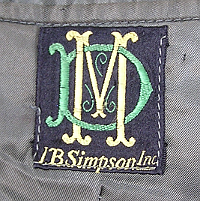Close-up of manufacturers label found inside coat.