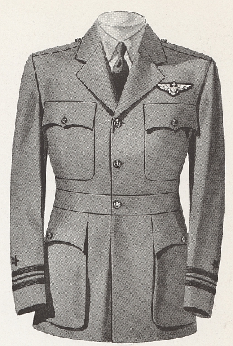Front view catalog illustration of Navy aviation winter working coat.