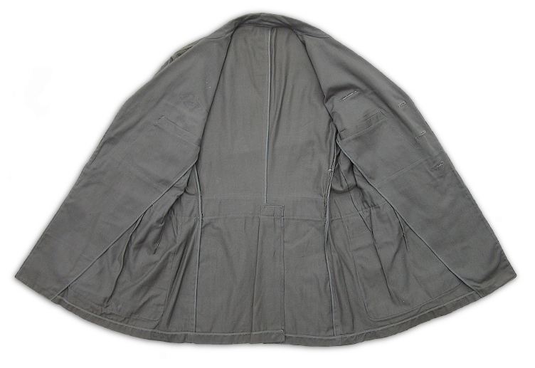 Inside view of the US Navy gray working coat.