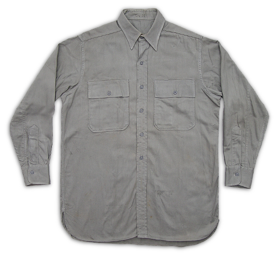 US Navy gray cotton shirt.