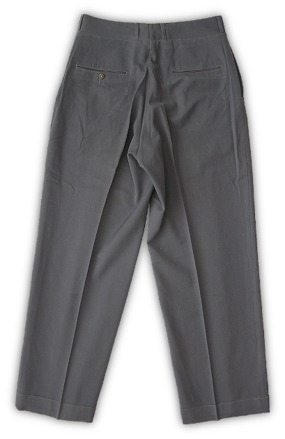 Back view of US Navy gray working trousers.