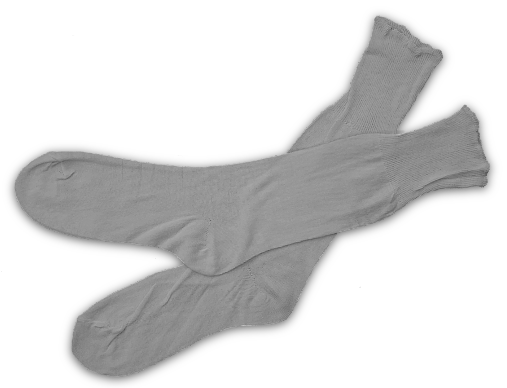 Gray cotton socks.