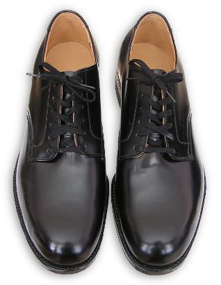 US Navy black low-quarter shoes.